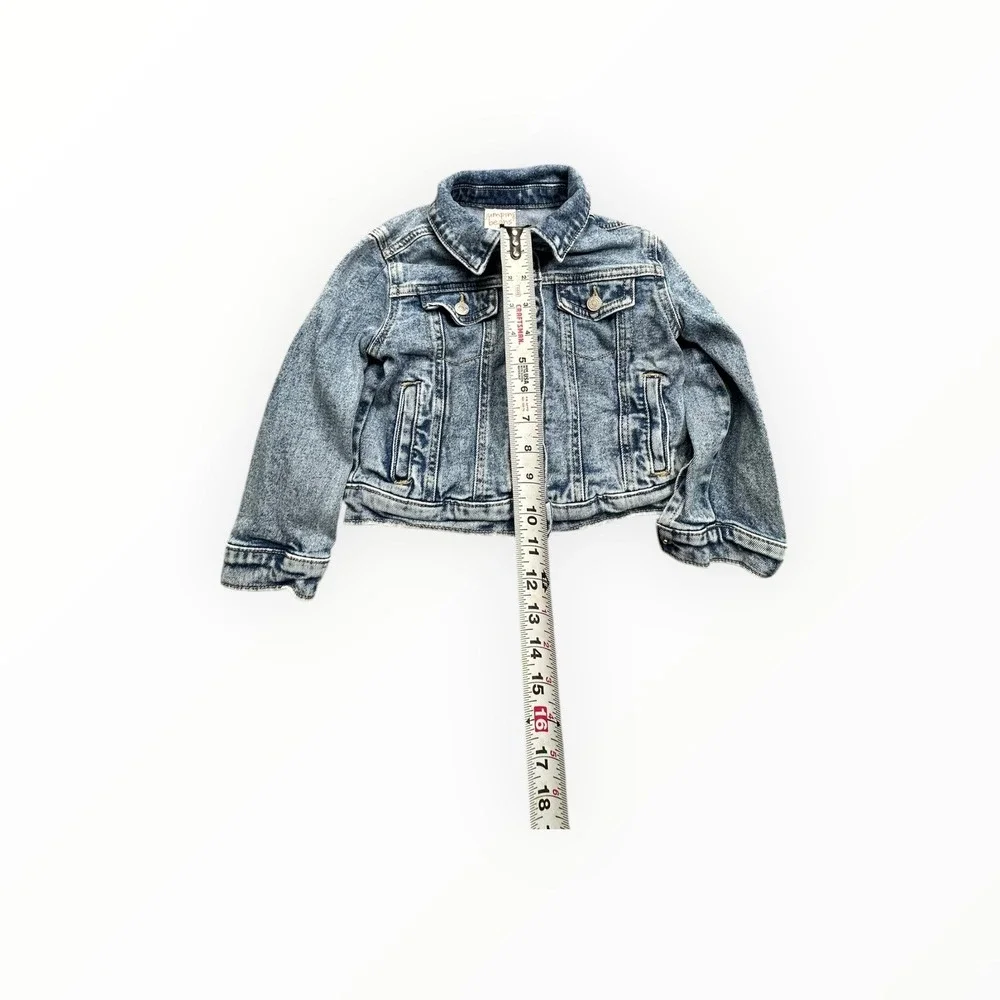 Jumping Beans Denim Jacket Kids 4T Blue Acid‎ Wash Trucker Cotton Blend Stretch